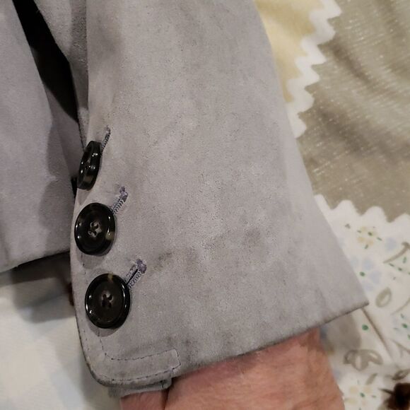 Very Nice Ann Taylor Gray Suede Leather Jacket Sz S - Picture 11 of 13